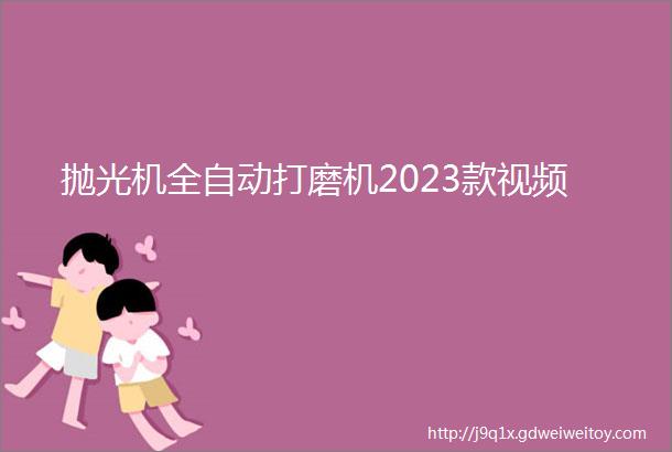 抛光机全自动打磨机2023款视频