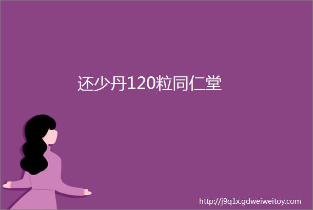 还少丹120粒同仁堂